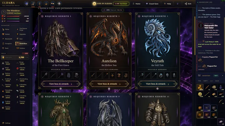 The rebirth boss gallery: The Bellkeeper, Aurelion, Veyrath and the bosses beyond